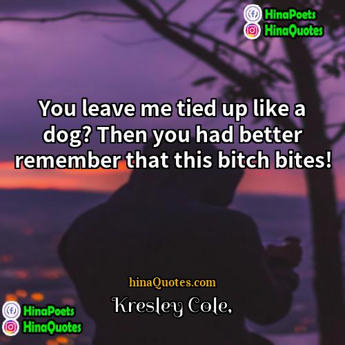 Kresley Cole Quotes | You leave me tied up like a